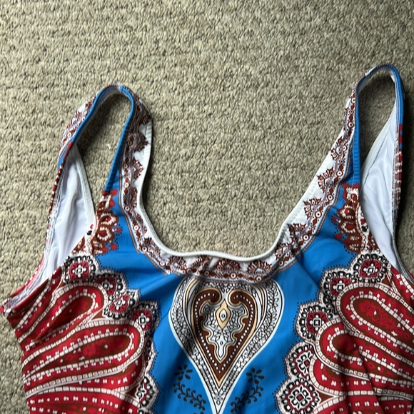 FARM Rio Blue and Red One Piece Swimsuit - Picture 6 of 10